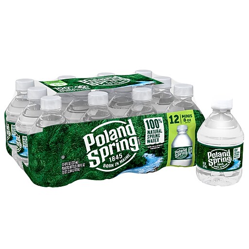 Poland Spring 100 Natural Spring Water, 8ounce Plastic Bottle, 48