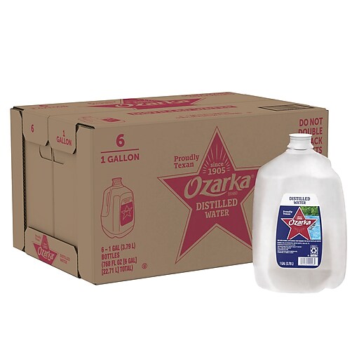 Ozarka Brand Distilled Water, 1Gallon Plastic Jug, 6/Carton (11475088