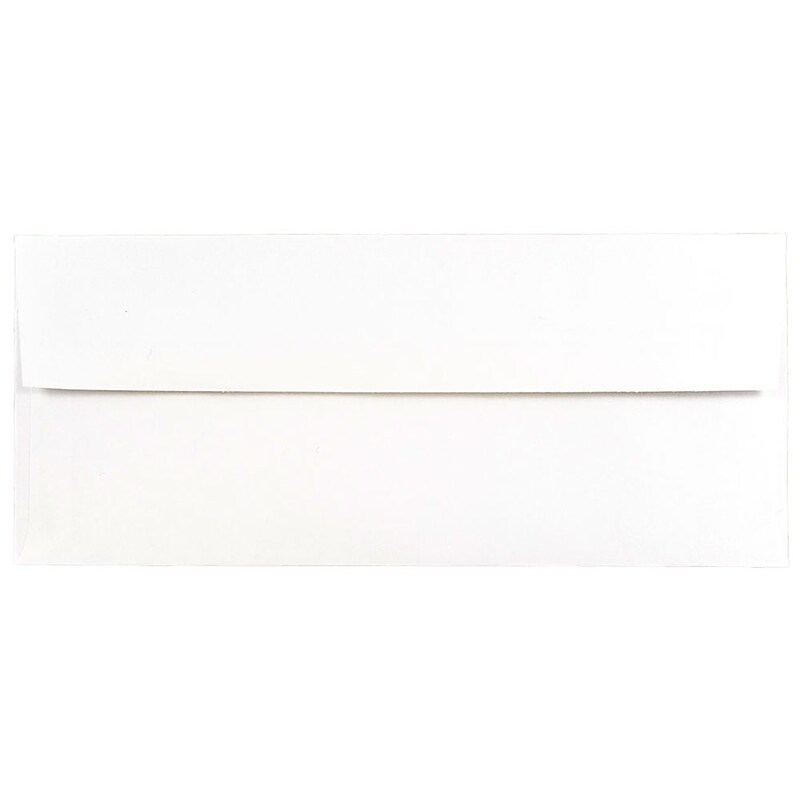 JAM PAPER 3 7/8 x 8 1/8 Foil Lined Invitation Envelopes, White with Silver Foil, 50/Pack (352231723I) image 1