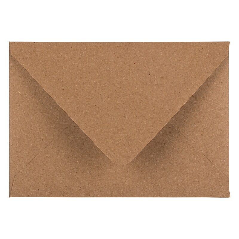 JAM PAPER A7 Kraft V-Flap Invitation Envelope, 5 1/4 x 7 1/4, Brown Kraft Paper Bag Recycled, 50/pack (3243667I) image 1