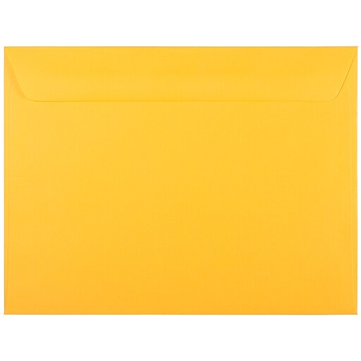 JAM PAPER 9 x 12 Booklet Premium Envelopes, Sunflower Yellow, 100/Pack (194505C) at Staples