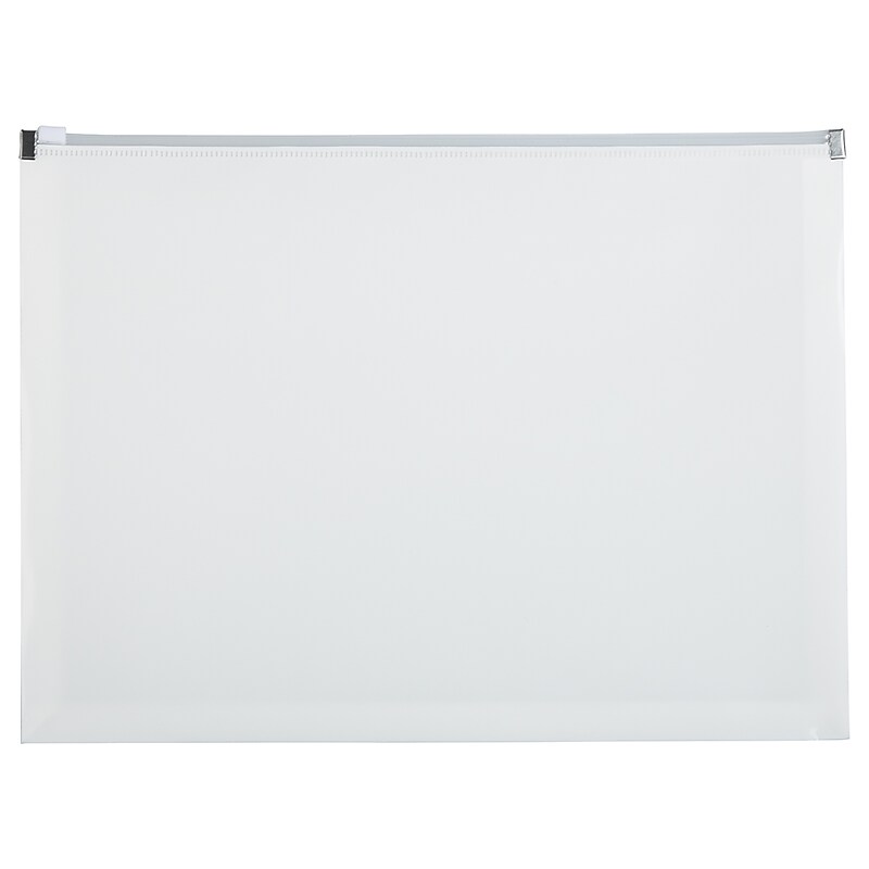 JAM Paper Plastic Envelopes with Zipper Closure, 9.75" x 11.75", White, 12/Pack (34011BU) image 1