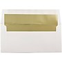 JAM PAPER 3 7/8 x 8 1/8 Foil Lined Invitation Envelopes, White with Gold Foil, 50/Pack (370031865I)~#|#~sp95008985_sc7