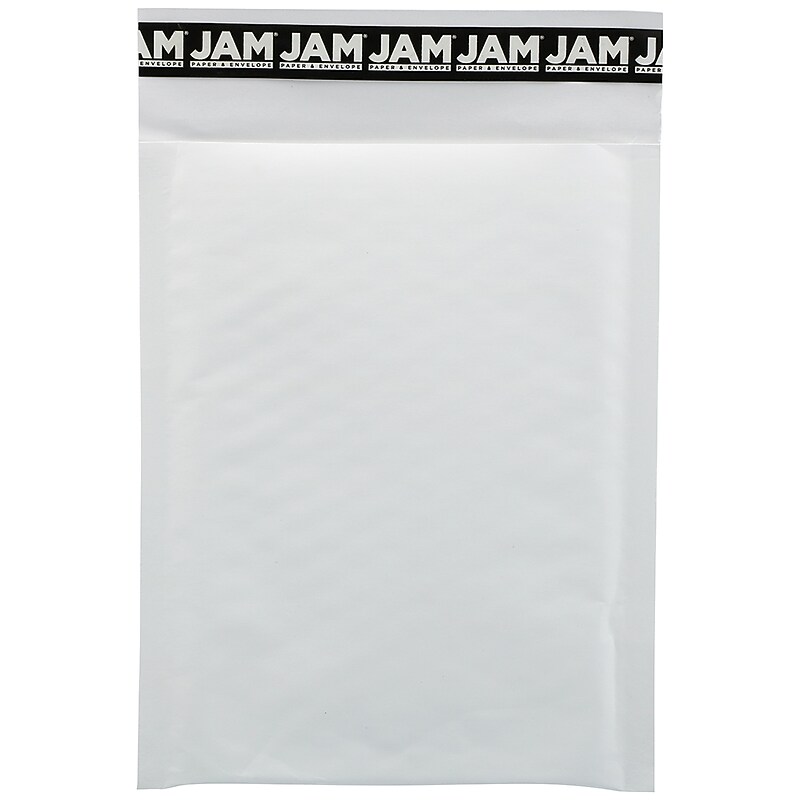 JAM Paper Bubble Lite Padded Mailers, Size #0, 6" x 8 1/2", White Kraft, 25/Pack (2812719) image 1