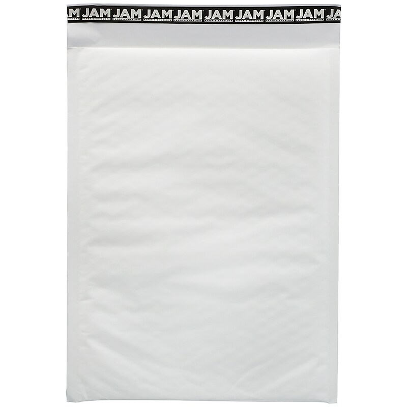 JAM PAPER Bubble Lite Padded Mailers, Size 4, 9 1/2" x 13", White Kraft, 25/Pack (2792255I) image 1