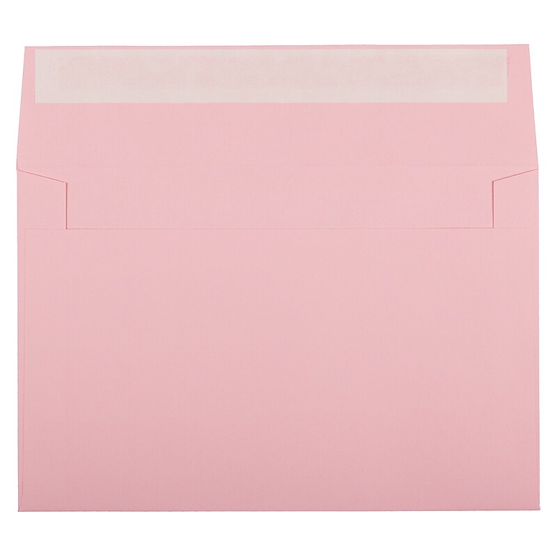 JAM PAPER A9 Colored Invitation Envelopes with Peel & Seal Closure, 5 3/4" x 8 3/4", Light Pink, 100/Pack image 1
