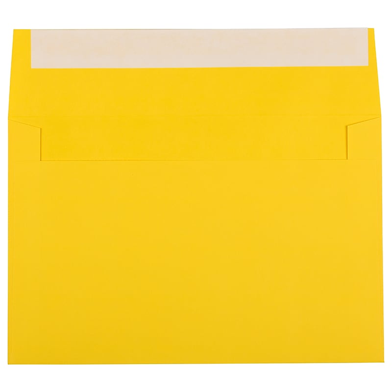 JAM PAPER A9 Colored Invitation Envelopes with Peel & Seal Closure, 5 3/4" x 8 3/4", Yellow Recycled, Bulk 1000/Carton (71565B) image 1