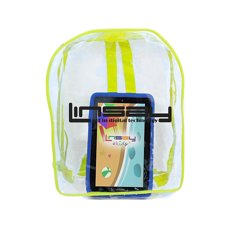 Linsay 7" Tablet with Blue Kids' Defender Case & Backpack, WiFi, 2GB RAM, 64GB Storage, Android 13, Blue (F-7XHDKIDSBAGB) image 1