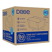 Dixie Paperboard Food Box, 2.5" x 8.5" x 6.25", Brown, 20/Pack, 4 Packs/Carton (3TOCSC)