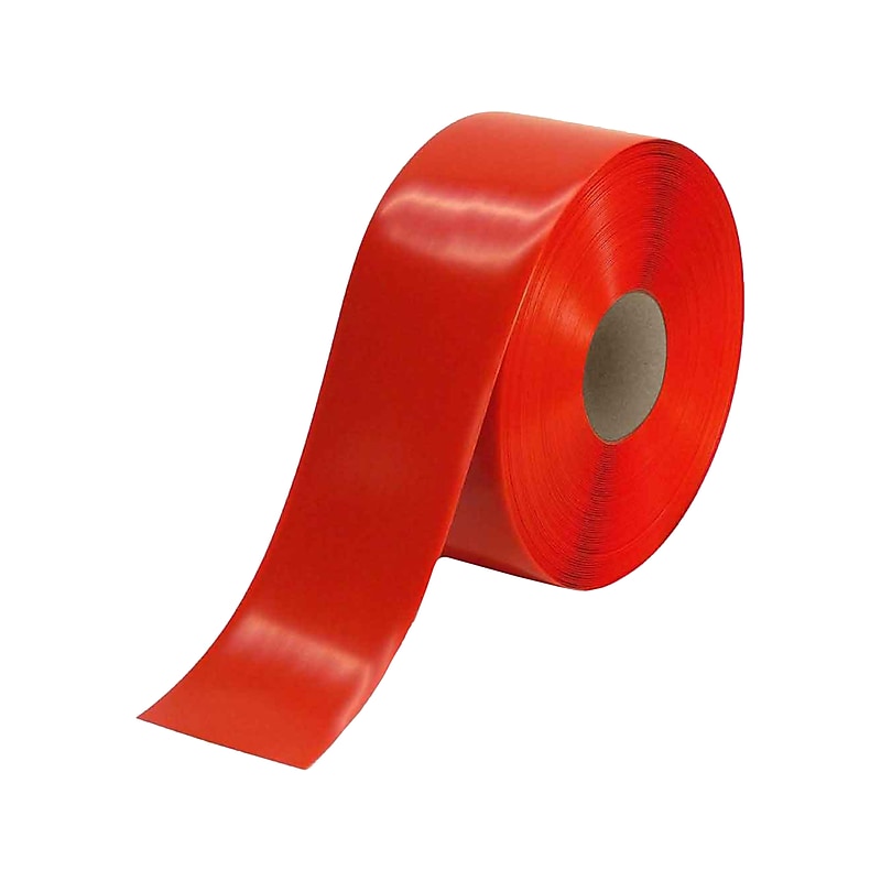 National Marker Aisle-Marking Tape, 4" x 33.33 Yds., Red (HDT4R) image 1
