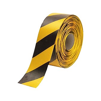 National Marker Caution Tape, 4" x 33.33 Yds., Black/Yellow (HDT4BKYL)