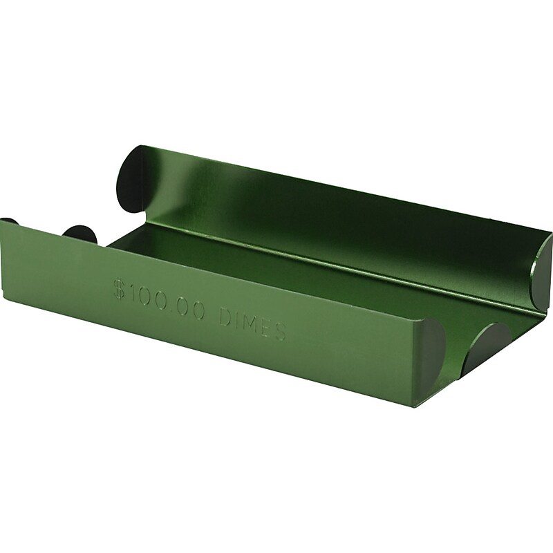 Control Papers $100 Dimes Tray, 1-Compartment, Green, 50/Carton (560067 FC) image 1