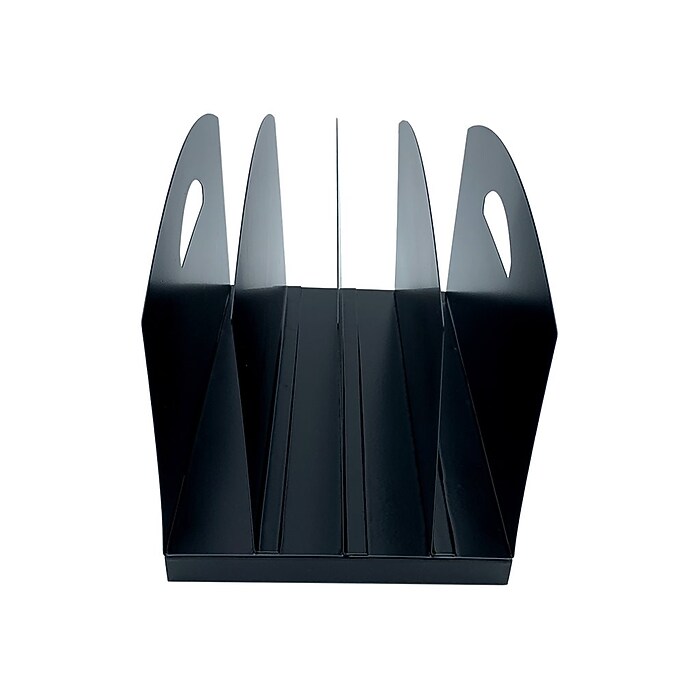 Huron Vertical 4-Compartment Steel File Organizer, Black (HASZ0169