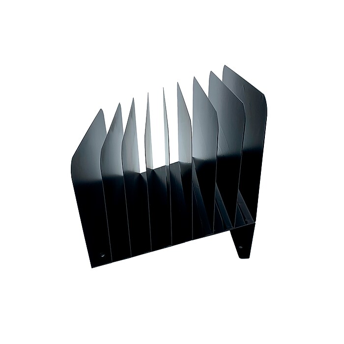Huron Vertical 8-Compartment Steel Desk Organizer, Black (HASZ0156