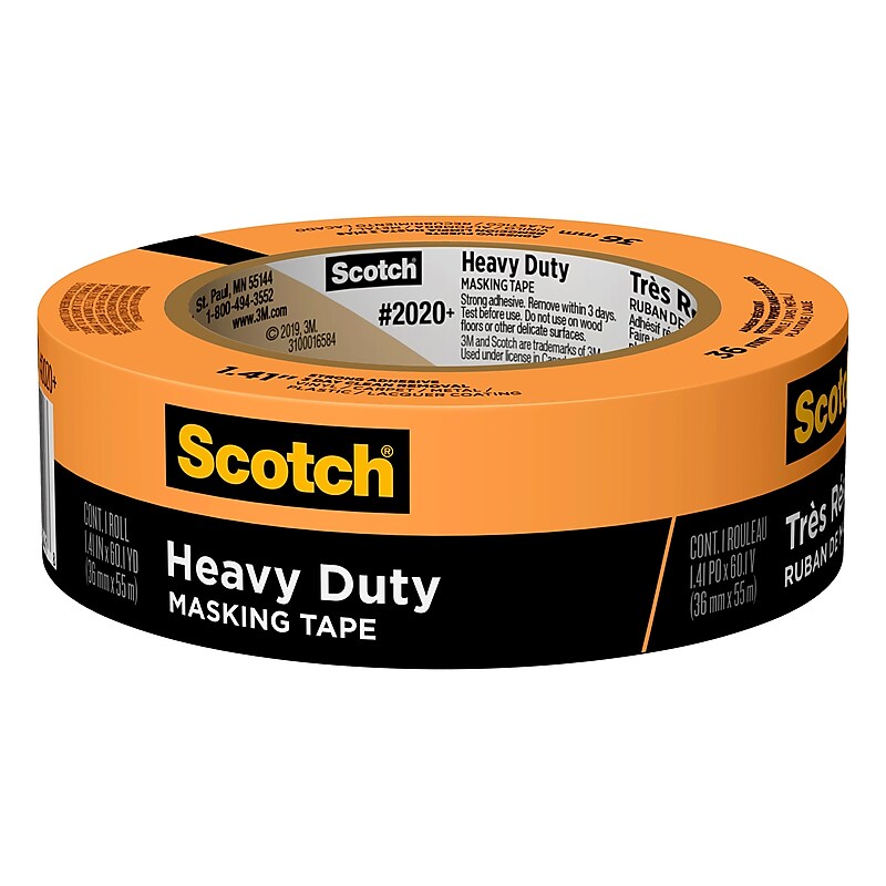 Scotch® Heavy Duty 1.41" x 60.1 yds. Masking Tape, Orange (2020+-36AP) image 1
