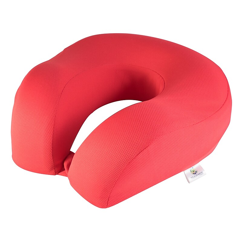 Go Green Power Travergo Polyester Travel Pillow, Red (TR1040RD) image 1