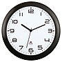 ALBA 12” Black Silent Wall Clock, Quartz Mechanism, Black (HORNEWN)~#|#~sp9543782_sc7