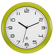 ALBA 12” Silent Wall Clock with Quartz Mechanism, Green (HORNEWV)