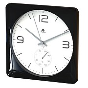 ALBA 12” Silent Black Glossy Square Clock with Temperature Guage (HORDUON)