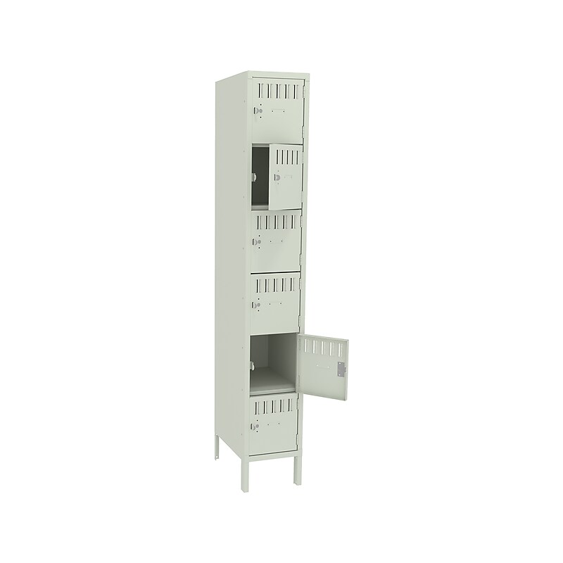 Tennsco 78" 6-Tier Light Gray Storage Locker (BS6-121812-1-LGY) image 1