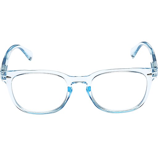 SAV Eyewear Elliot No Power Reading Glasses, Shiny Translucent Blue2