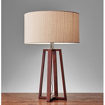 Adesso® Quinn Incandescent Table Lamp, 23.75"H, Walnut Birch Wood (1503-15)
