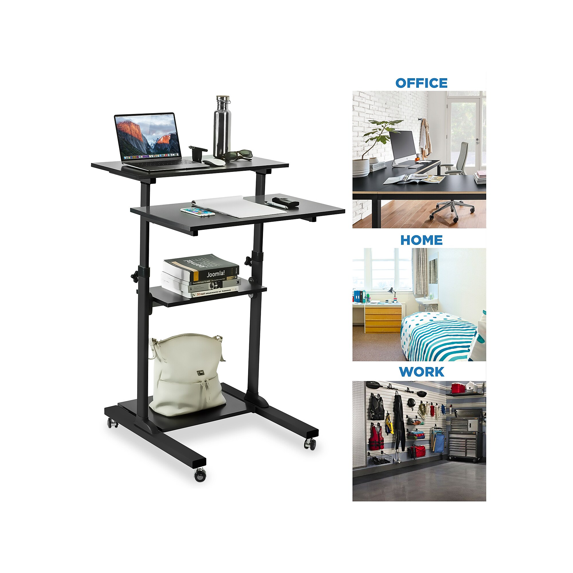 Mount-It! 28″ W Adjustable Steel Standing Desk, Black (MI-7940B) Sansujyuku sansujyuku.com