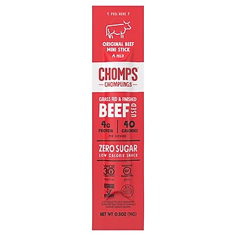 Chomps Chomplings Mini Original Beef Meat Sticks, 24/Box (ZHO00480)