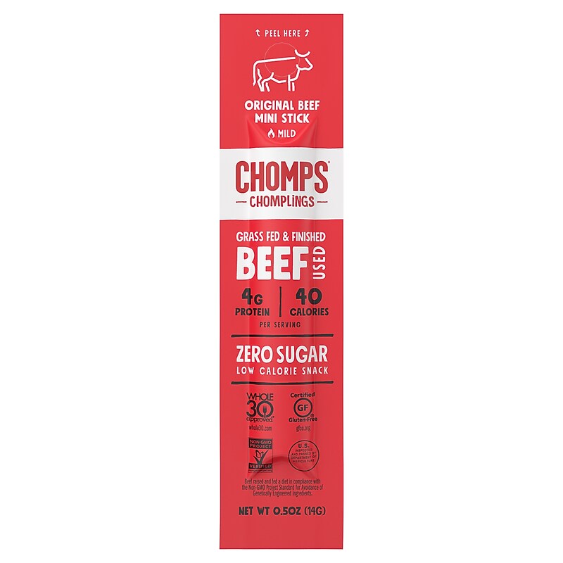 Chomps Chomplings Original Beef Meat Stick, 24/Box (ZHO00480) image 1