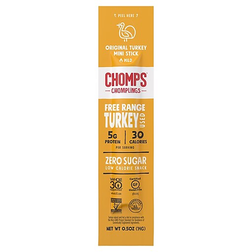 Chomps Chomplings Original Turkey Meat Stick, 24/Box (ZHO00482) Staples