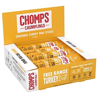 Chomps Turkey, Original, Snack Sticks, 24/Box  (ZHO00482)