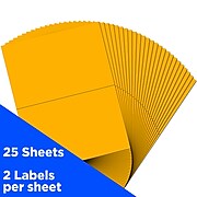 JAM Paper Shipping Labels, Half Page, 5 1/2" x 8 1/2", Neon Orange, 50/Pack (359429628)