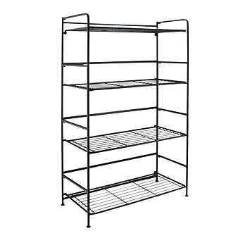 FlipShelf Black 3 Tier Metal Narrow Shelving Unit