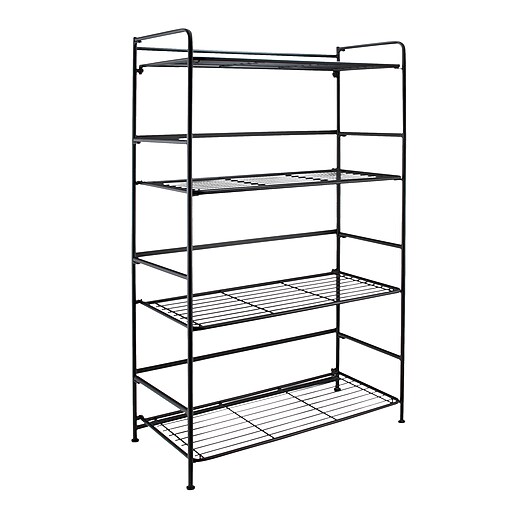 Advantus FlipShelf 4Shelf Metal Unit, 26.5"W, Black (37996/37634