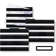 JAM Paper Black Stripes File Folders, 3-Tabs, Letter Size, Assorted, 9/Pack (JIGCOCF317862)