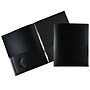 JAM Paper Heavy Duty 4-Pocket Plastic Folders, Black, 2/Pack (389MP4bl)~#|#~sp96455722_sc7