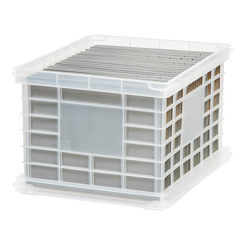 Staples® File Storage Plastic Crate, Letter/Legal Size, Clear (STP-54269) image 1