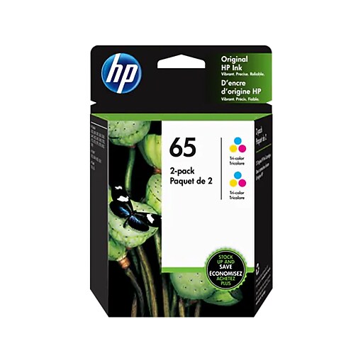 HP 65 TriColor Standard Yield Ink Cartridge, 2/Pack (6ZA56AN) at Staples