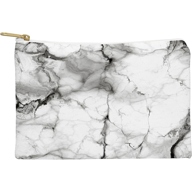 DENY Designs 8.5" Polyester Travel Pouch, Water Resistant, White/Gray (59510-wpofsm) image 1