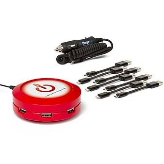 ChargeHub USB Charging Station for Multiple Brands, Red (CRGRD-SVP-X7-003)
