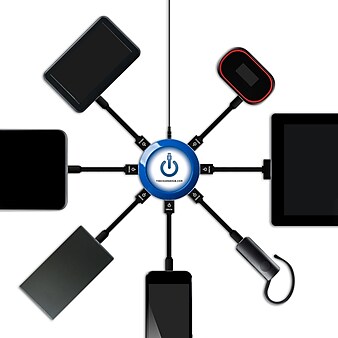 ChargeHub USB Charging Station for Multiple Brands, Blue (CRGRD-SVP-X7-004)