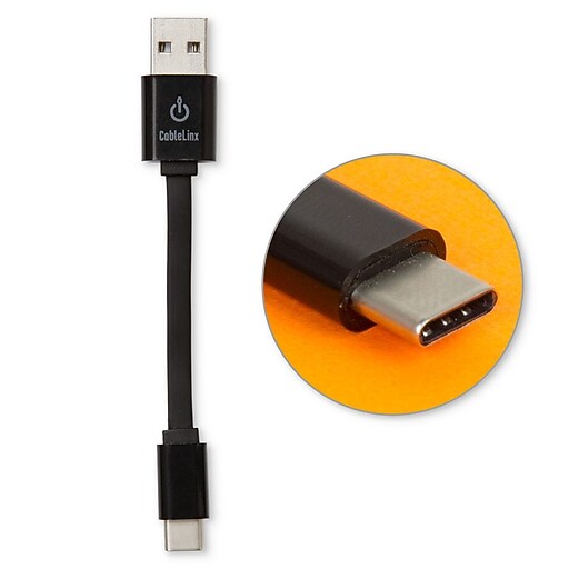 CableLinx USB-C to USB-A 3.5" Charge Cable Black (USBC-A-001-JIC) at ...