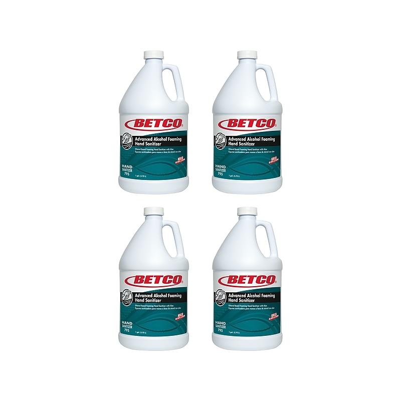 Betco Advanced 70% Alcohol Foaming Hand Sanitizer with Aloe, Citrus Scent, 128 oz., 4/Carton (7950400) image 1