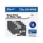 Brother P-touch TZe-231 Laminated Label Maker Tape, 1/2" x 26-2/10', Black on White, 4/Pack (TZe-2314PKB)~#|#~sp96612572_sc7