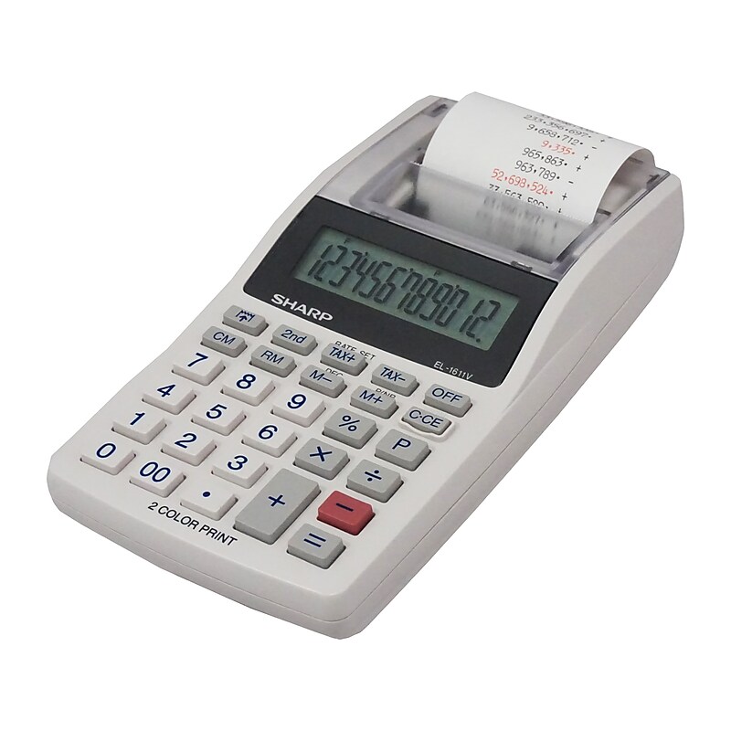 Sharp EL-1611V 12-Digit Desktop Calculator, Gray image 1