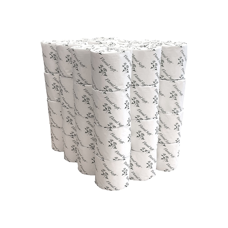 Floral Soft 2-Ply Standard Toilet Paper, White, 400 Sheets/Roll, 48 Rolls/Case (B448) image 1
