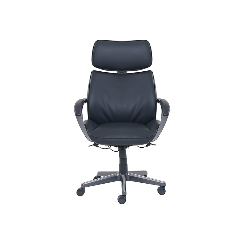 Beautyrest Leather Computer and Desk Chair, Black/Gray (51546) image 1