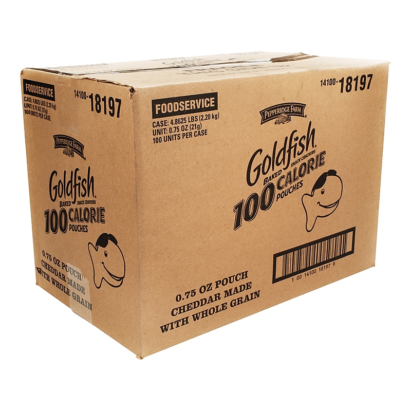 Goldfish Cheddar Crackers, .75 oz., 100 Packs/Box (307-00221) image 1