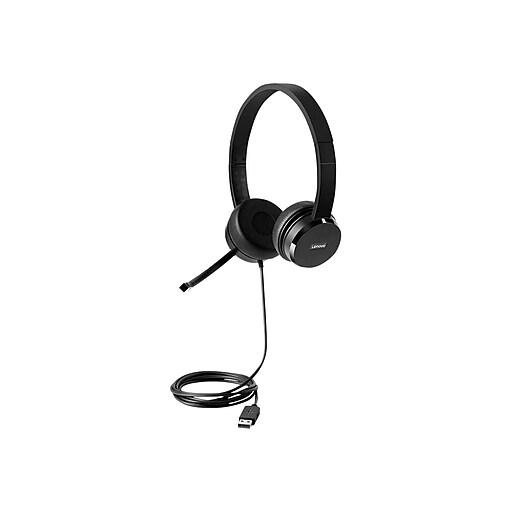 Lenovo 100 Stereo Computer Headset, OverTheEar, Black (4XD0X88524) at