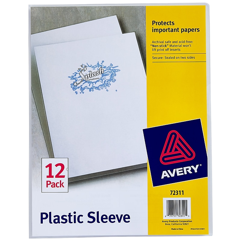 Avery Sleeve Report Covers, Letter, Clear, 12/Pack (72311) image 1